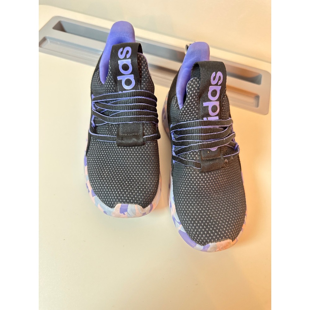 Adidas Lite Racer Adapt 5.0 Girls Size 12.5 Sneaker Black Purple Marbled IH7850